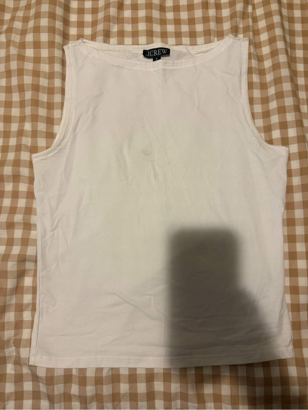 J. Crew stretch cotton shell top white M